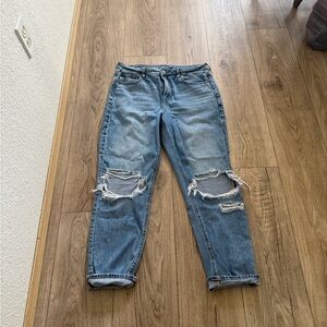 American Eagle Strigid Ripped Mom Jean
